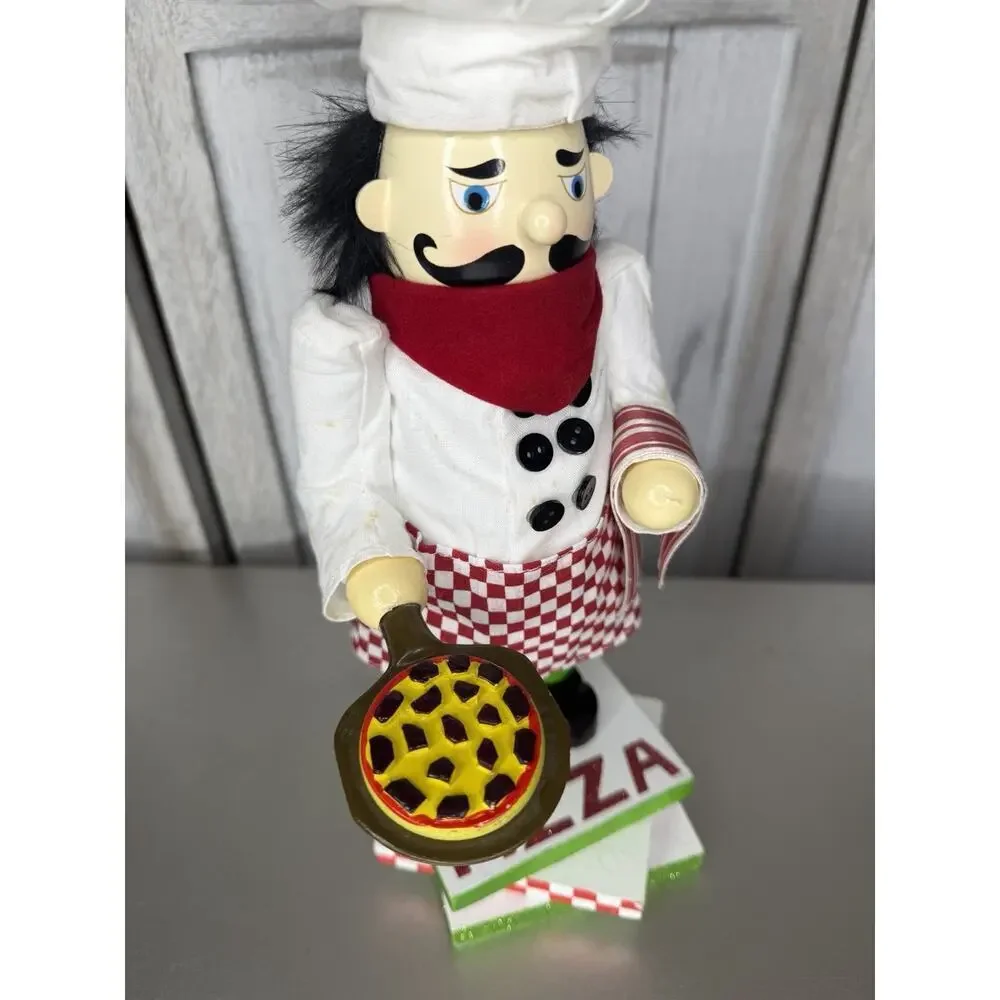 Vintage Pizza Man Tall Wooden Nutcracker Pier One Imports 2015